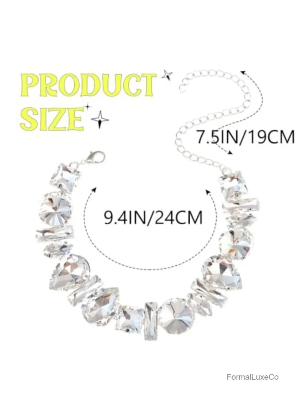 Chunky Crystal Choker Necklace for Women, Sparkly Rhinestone Wedding Prom